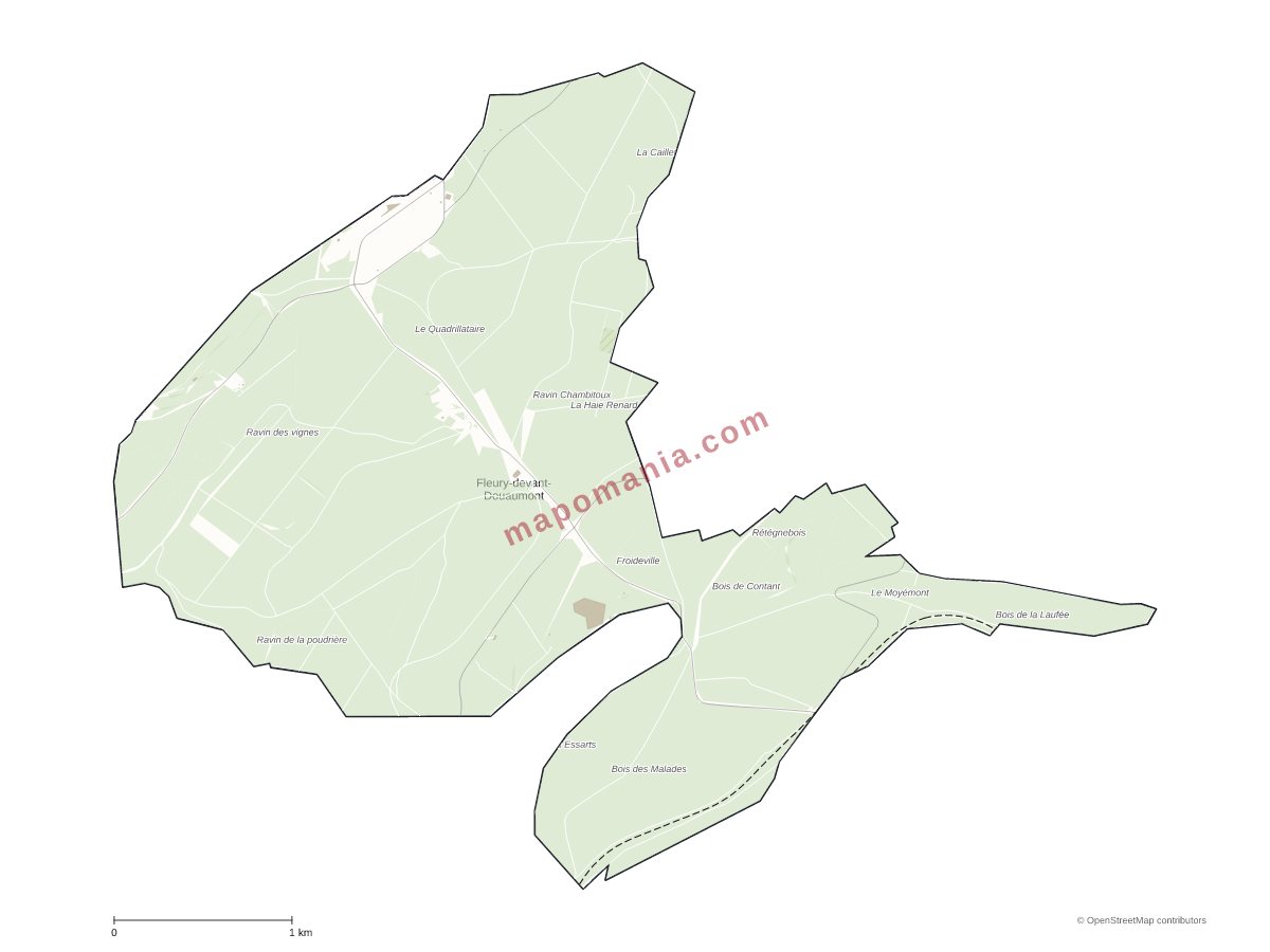 Carte de Fleury-devant-Douaumont à personnaliser