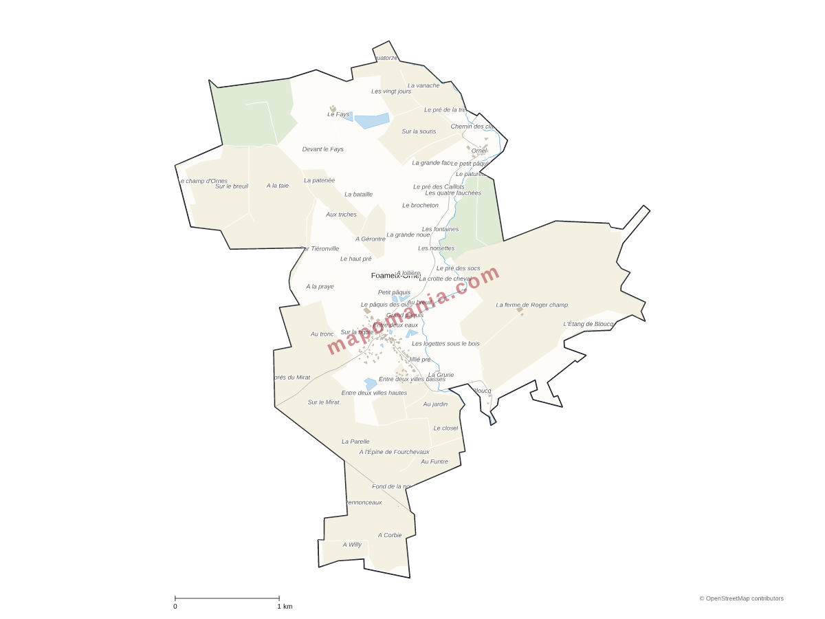 Carte de Foameix-Ornel à personnaliser