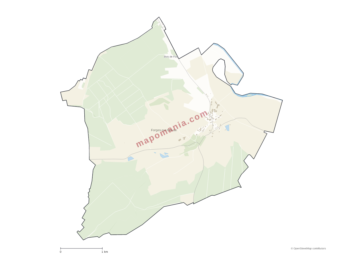 Carte de Forges-sur-Meuse à personnaliser