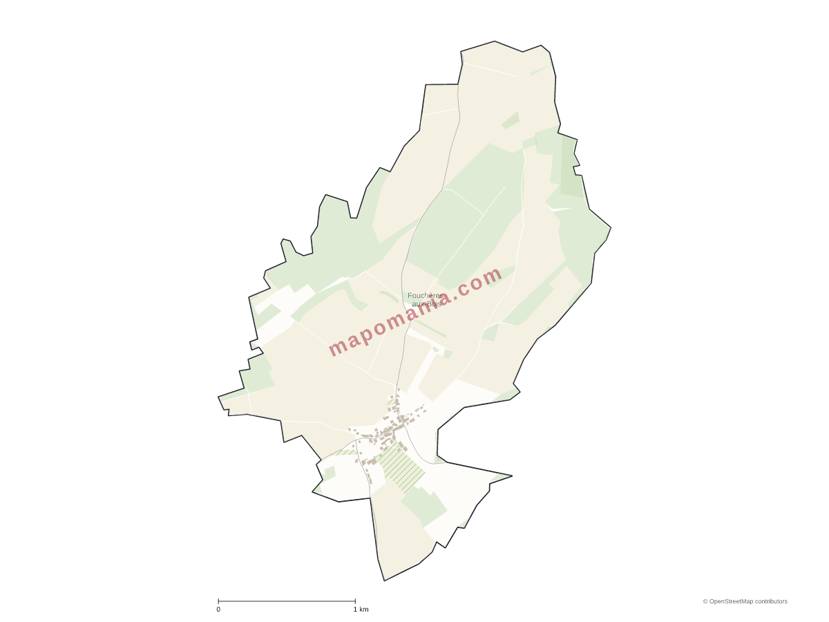 Carte de Fouchères-aux-Bois à personnaliser