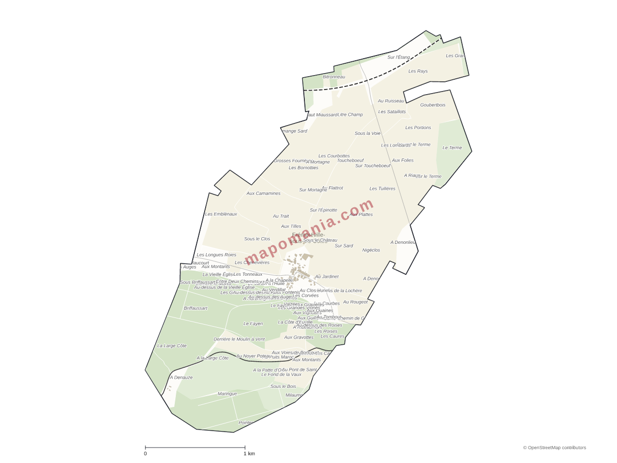 Carte de Frémeréville-sous-les-Côtes à personnaliser