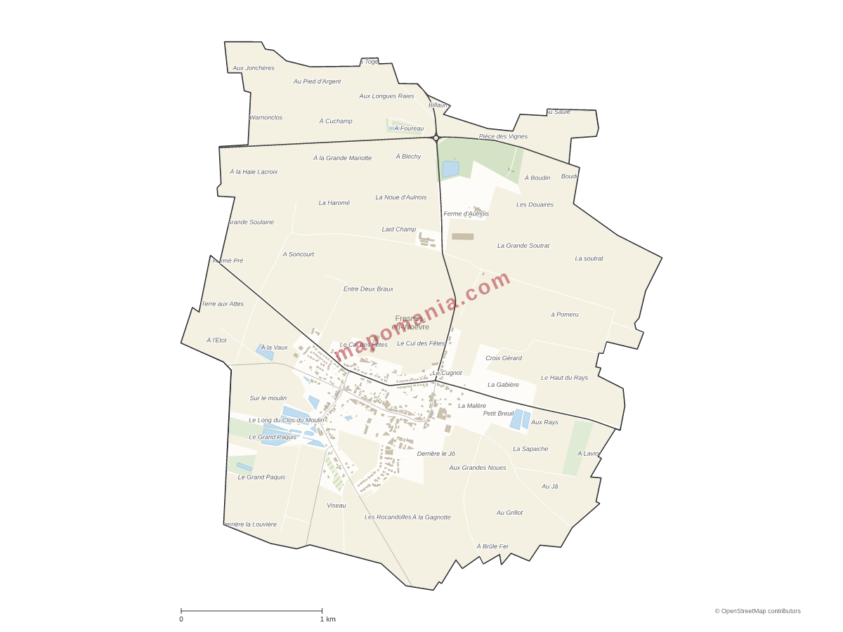 Carte de Fresnes-en-Woëvre à personnaliser