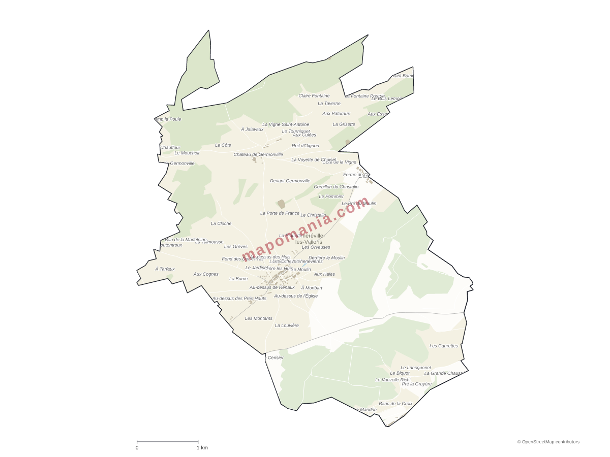Carte de Fromeréville-les-Vallons à personnaliser