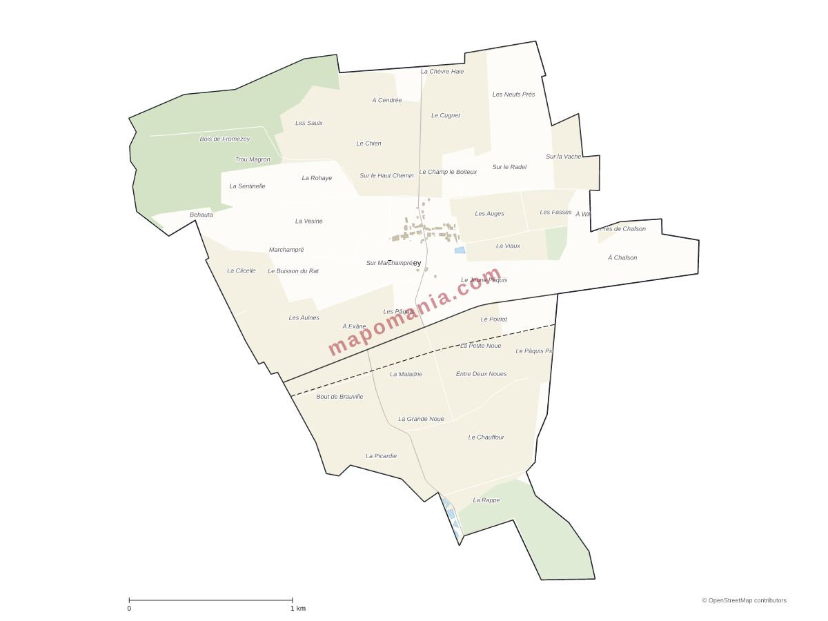 Carte de Fromezey à personnaliser
