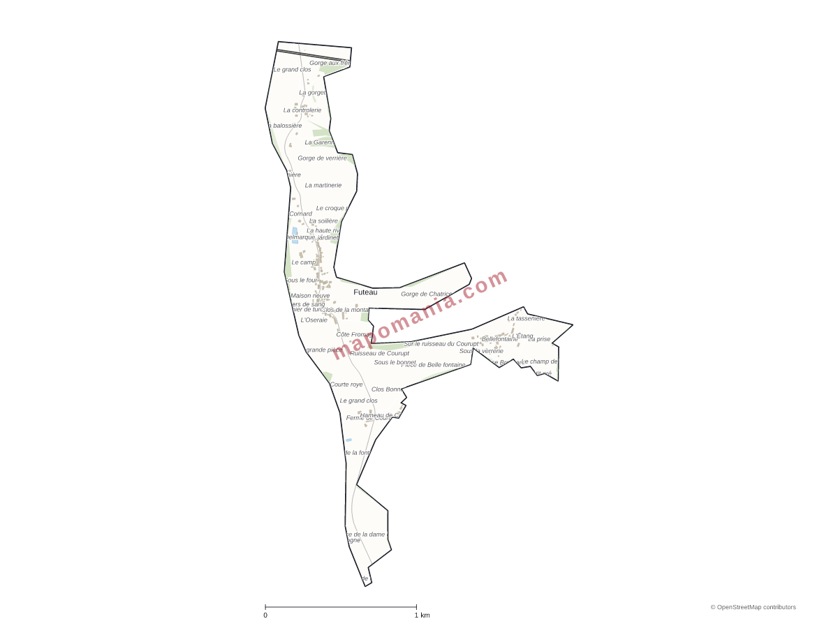 Carte de Futeau à personnaliser