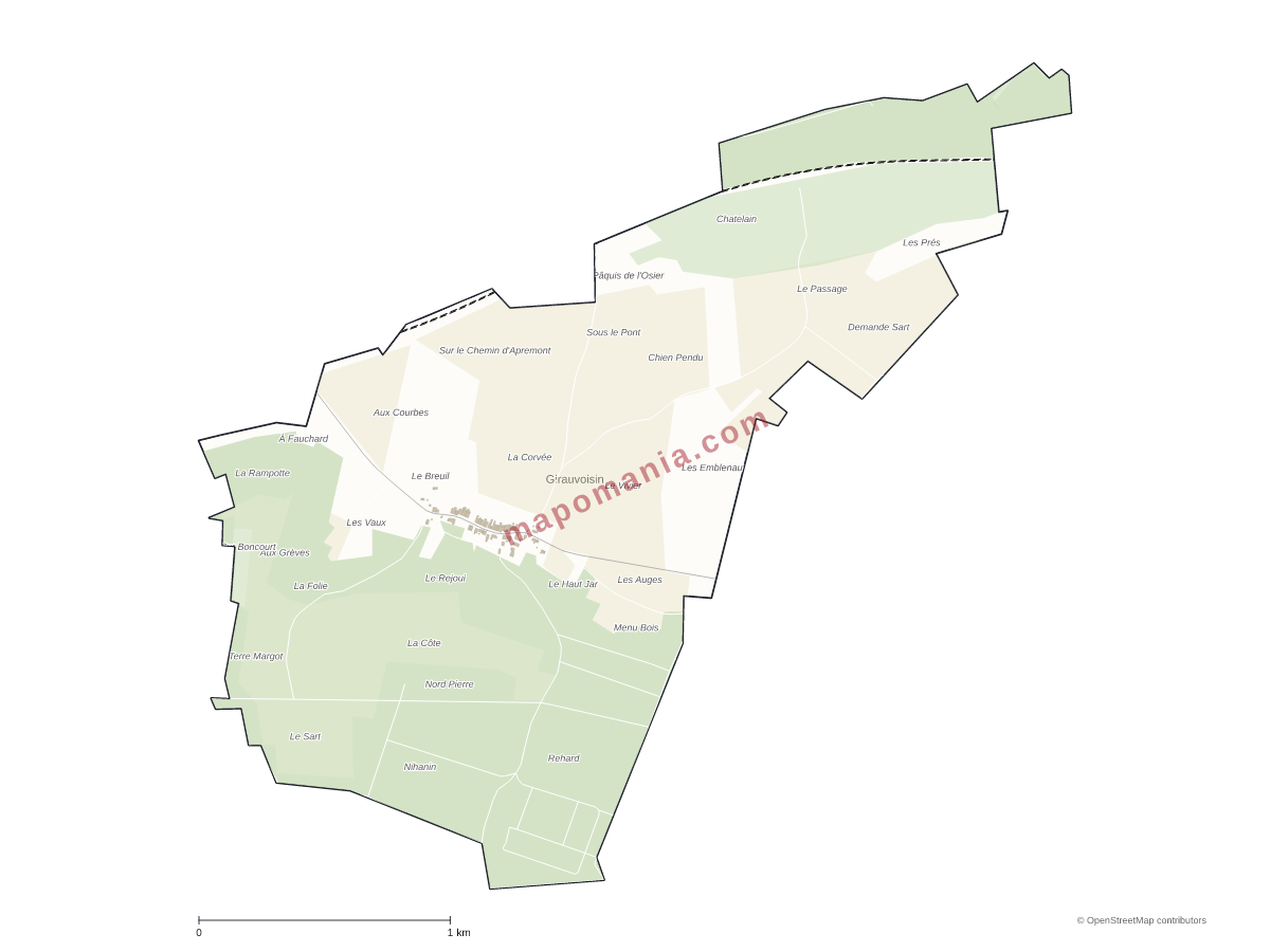 Carte de Girauvoisin à personnaliser