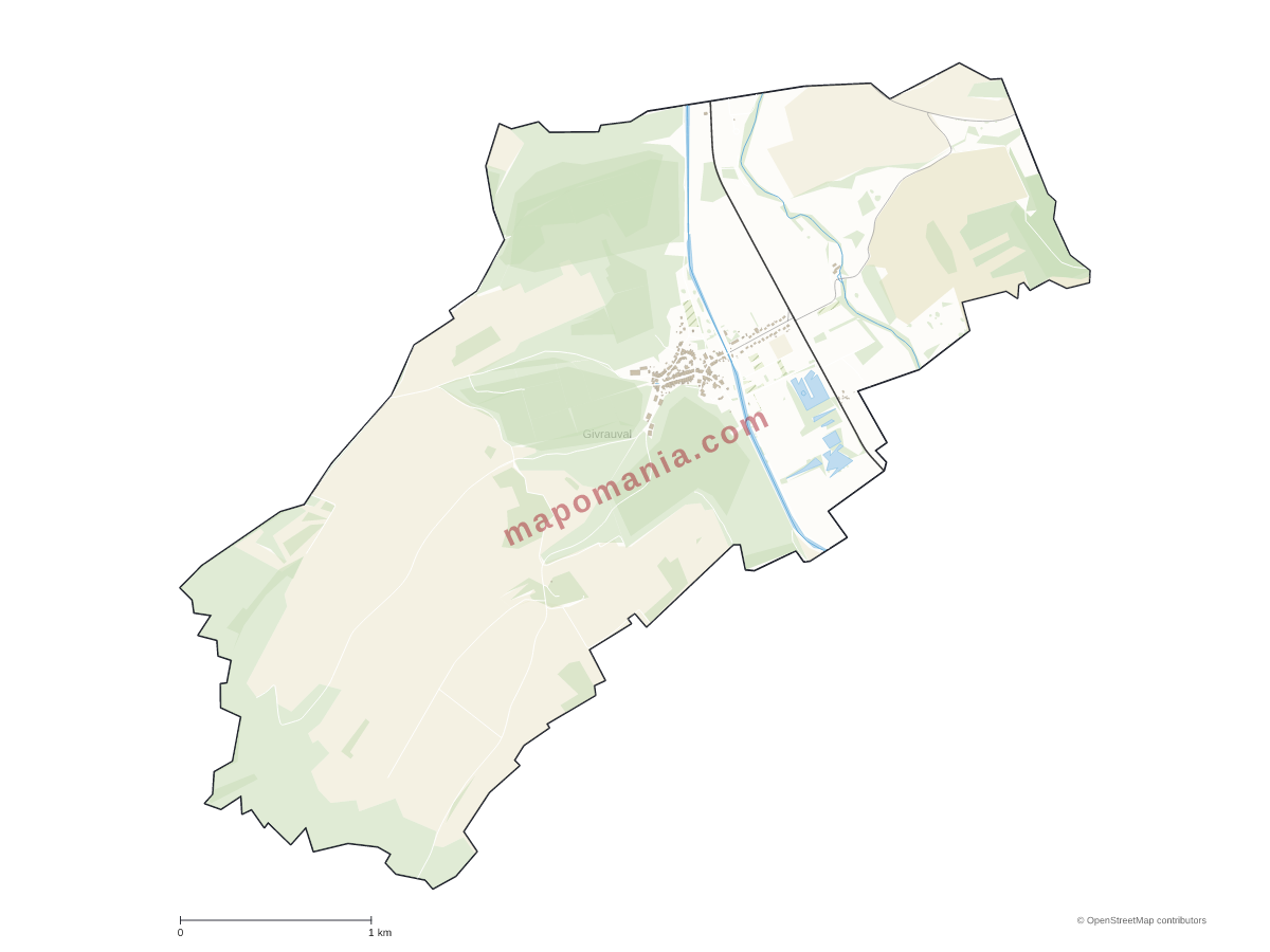 Carte de Givrauval à personnaliser