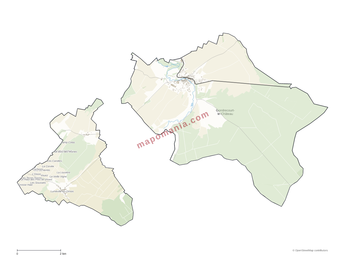 Carte de Gondrecourt-le-Château à personnaliser
