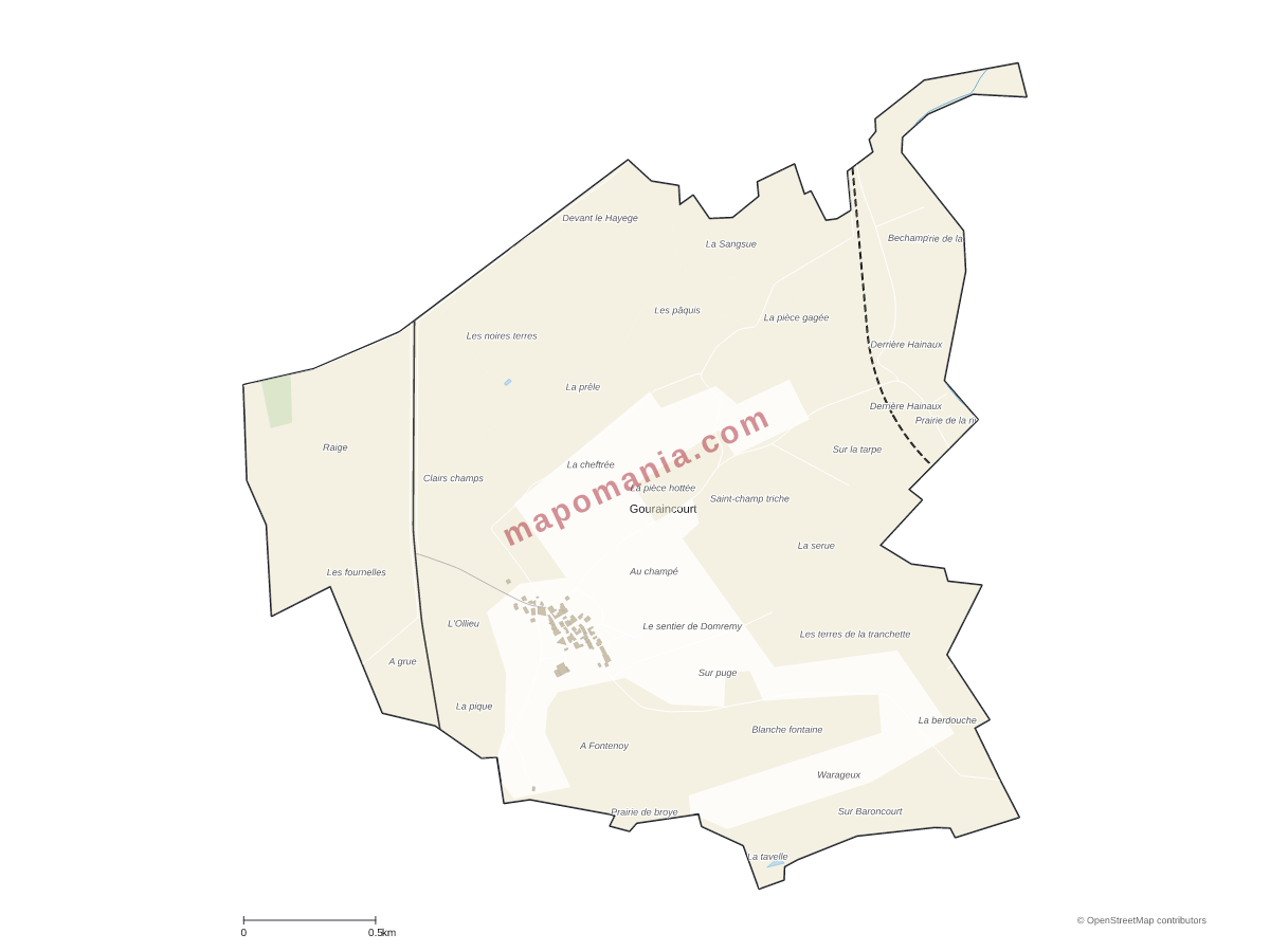Carte de Gouraincourt à personnaliser