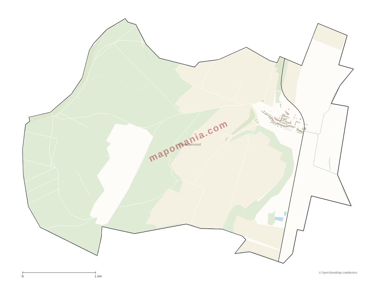 Carte de Goussaincourt à personnaliser