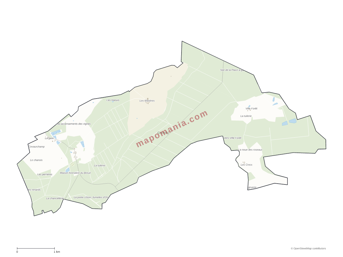 Carte de Gremilly à personnaliser
