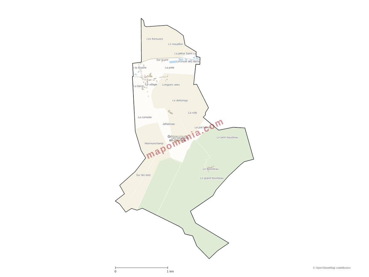 Carte de Grimaucourt-en-Woëvre à personnaliser
