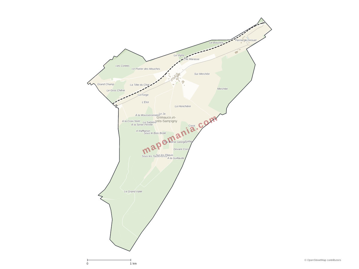 Carte de Grimaucourt-près-Sampigny à personnaliser