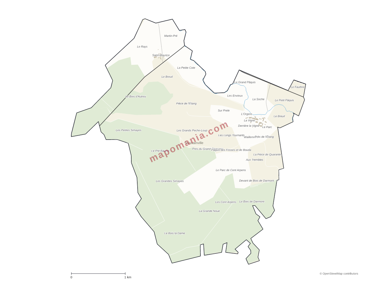 Carte de Gussainville à personnaliser