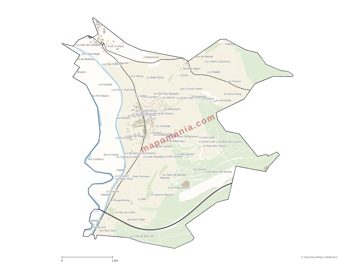 Carte de Haudainville à personnaliser