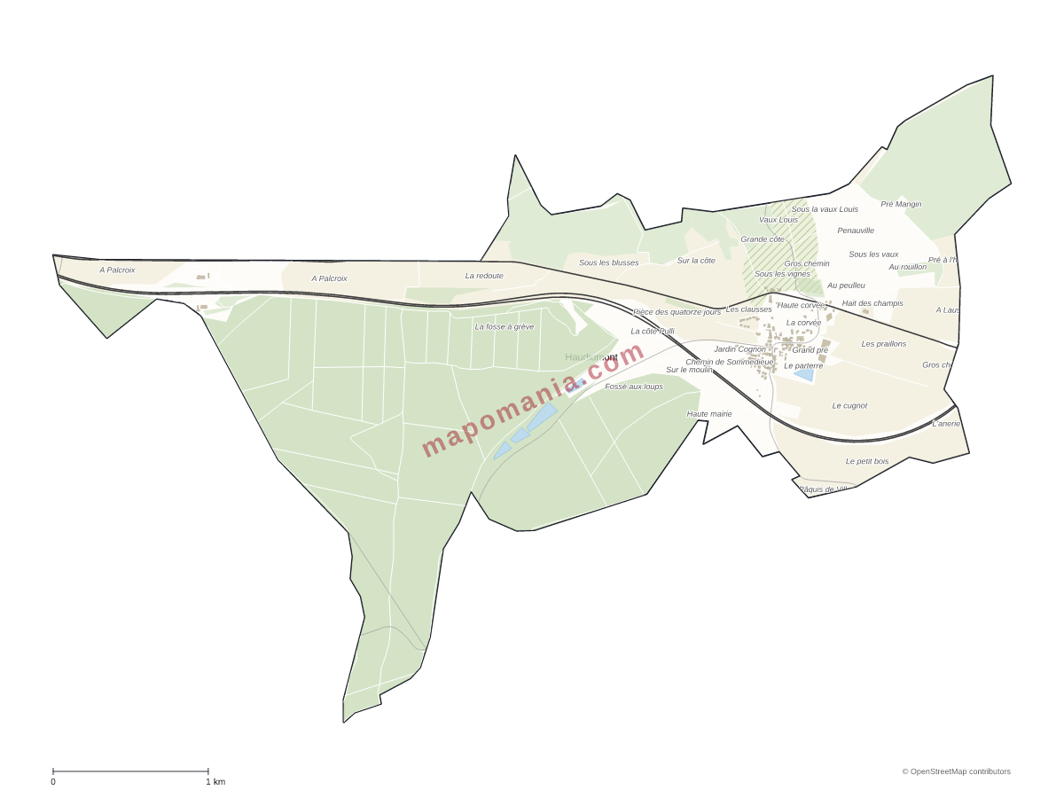 Carte de Haudiomont à personnaliser
