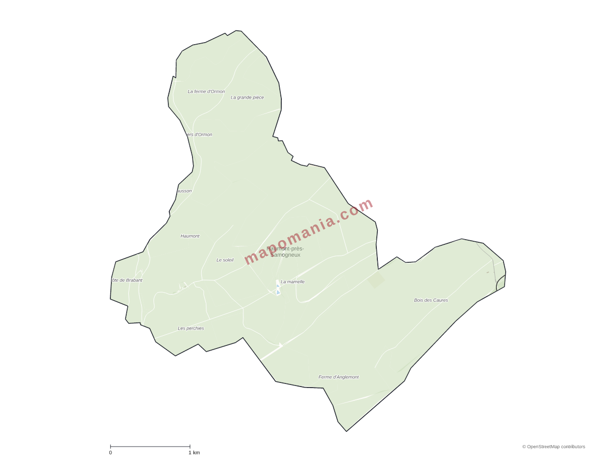 Carte de Haumont-près-Samogneux à personnaliser