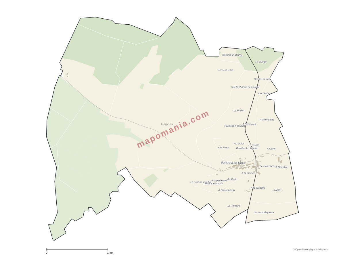 Carte de Heippes à personnaliser