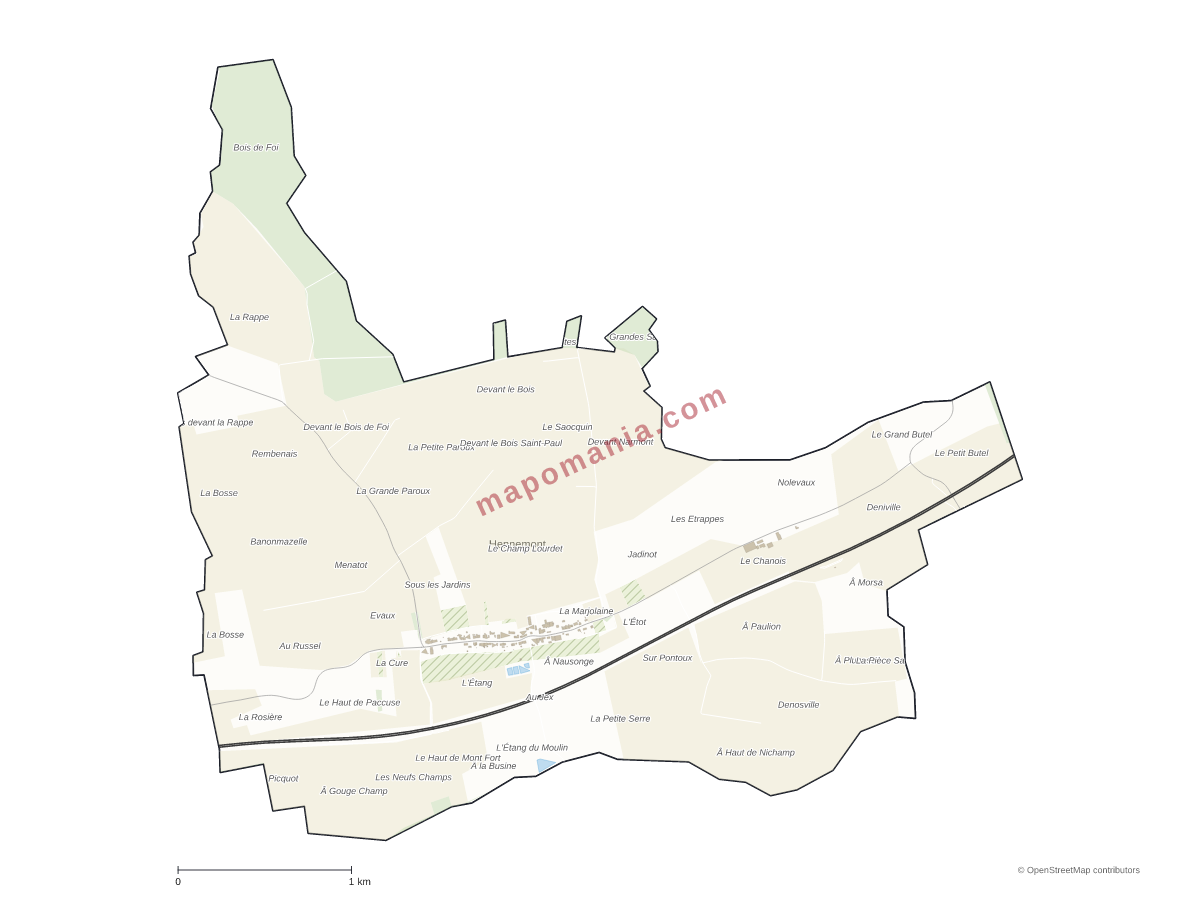 Carte de Hennemont à personnaliser