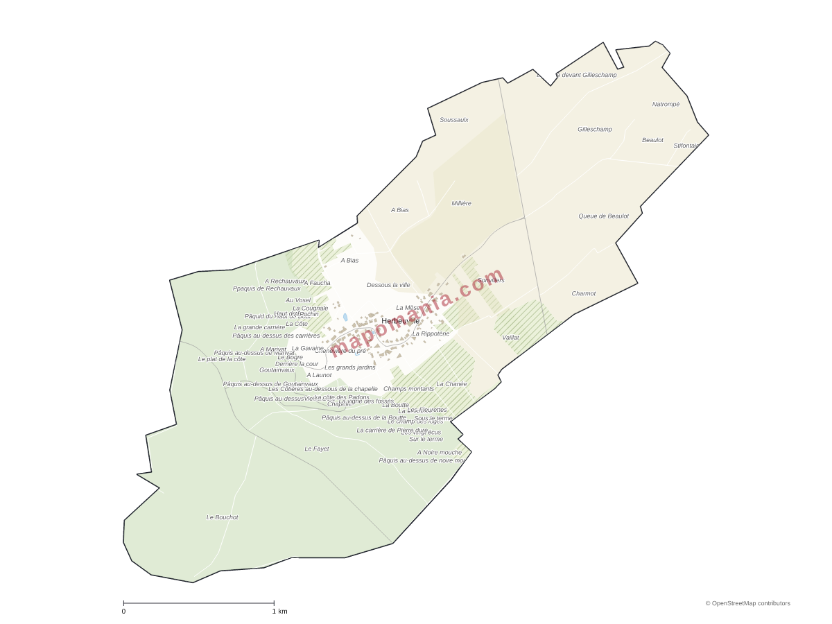Carte de Herbeuville à personnaliser