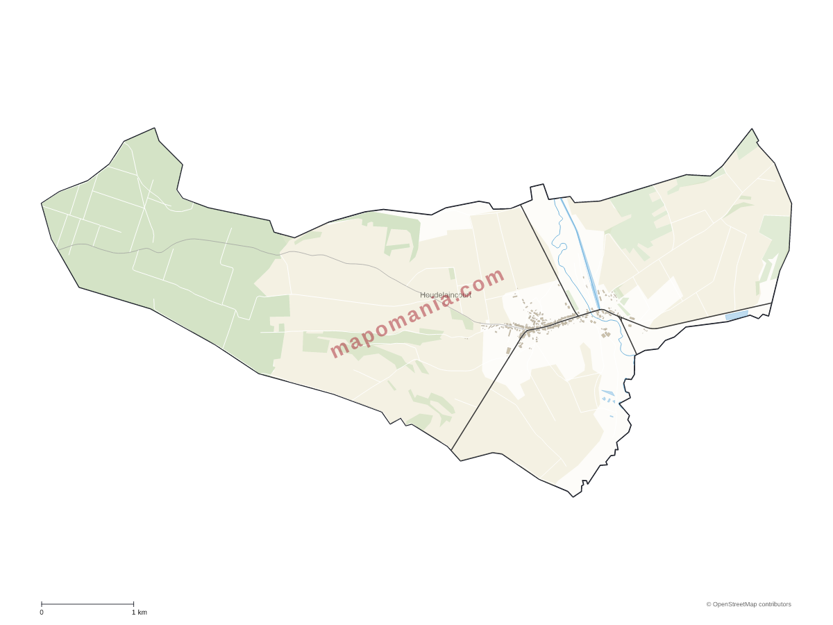Carte de Houdelaincourt à personnaliser