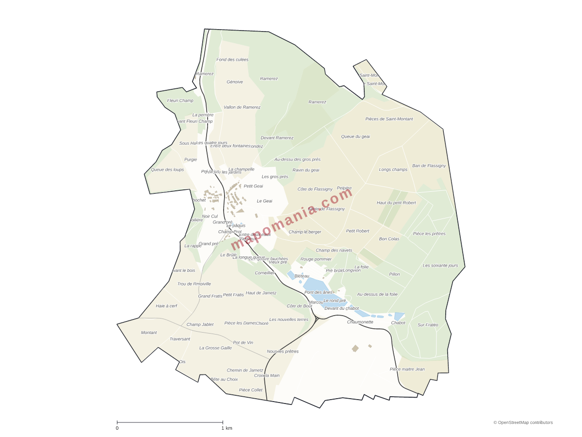 Carte de Iré-le-Sec à personnaliser