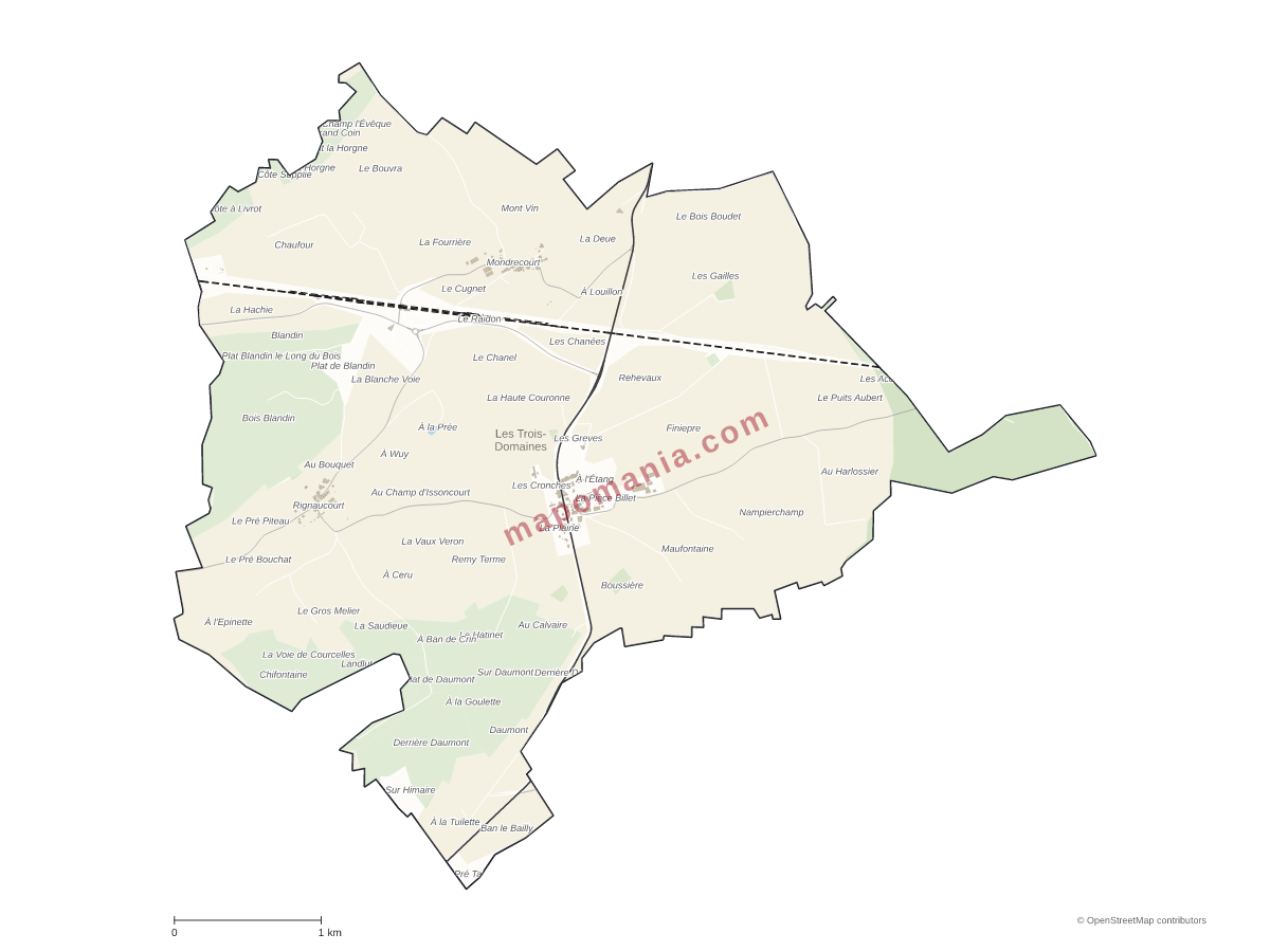 Carte de Les Trois-Domaines à personnaliser