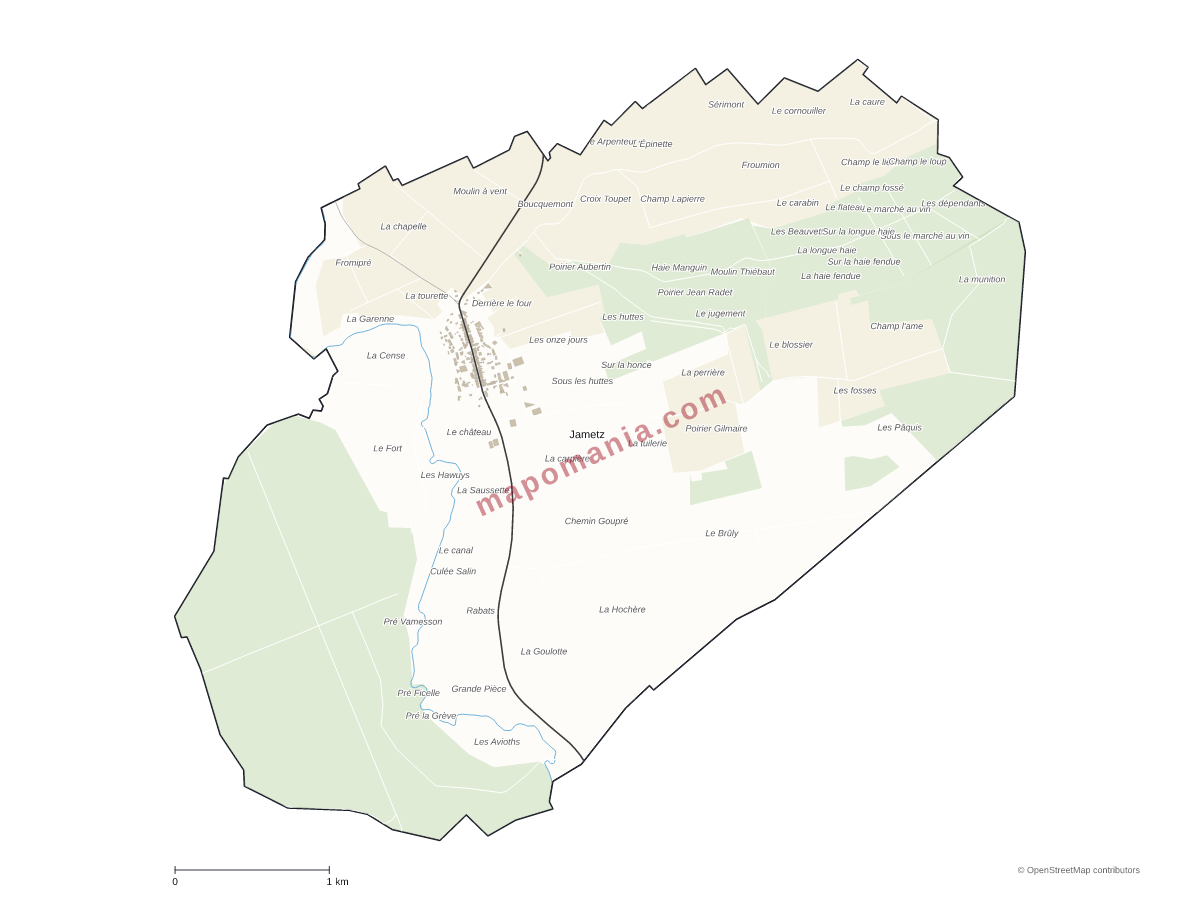 Carte de Jametz à personnaliser