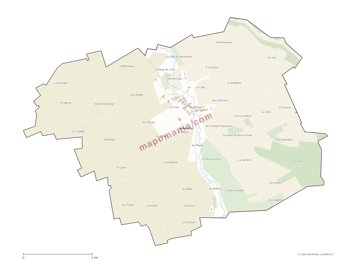 Carte de Julvécourt à personnaliser