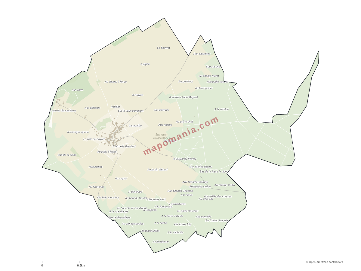 Carte de Juvigny-en-Perthois à personnaliser