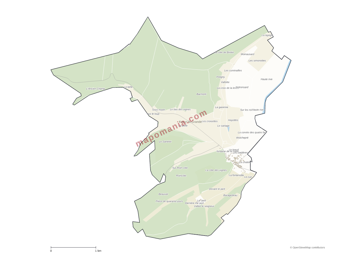 Carte de Kœur-la-Grande à personnaliser