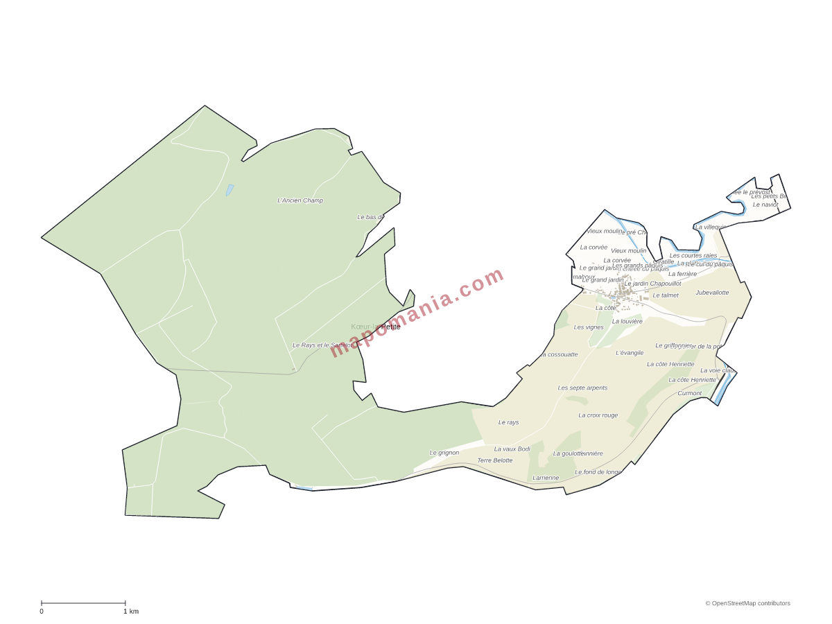 Carte de Kœur-la-Petite à personnaliser