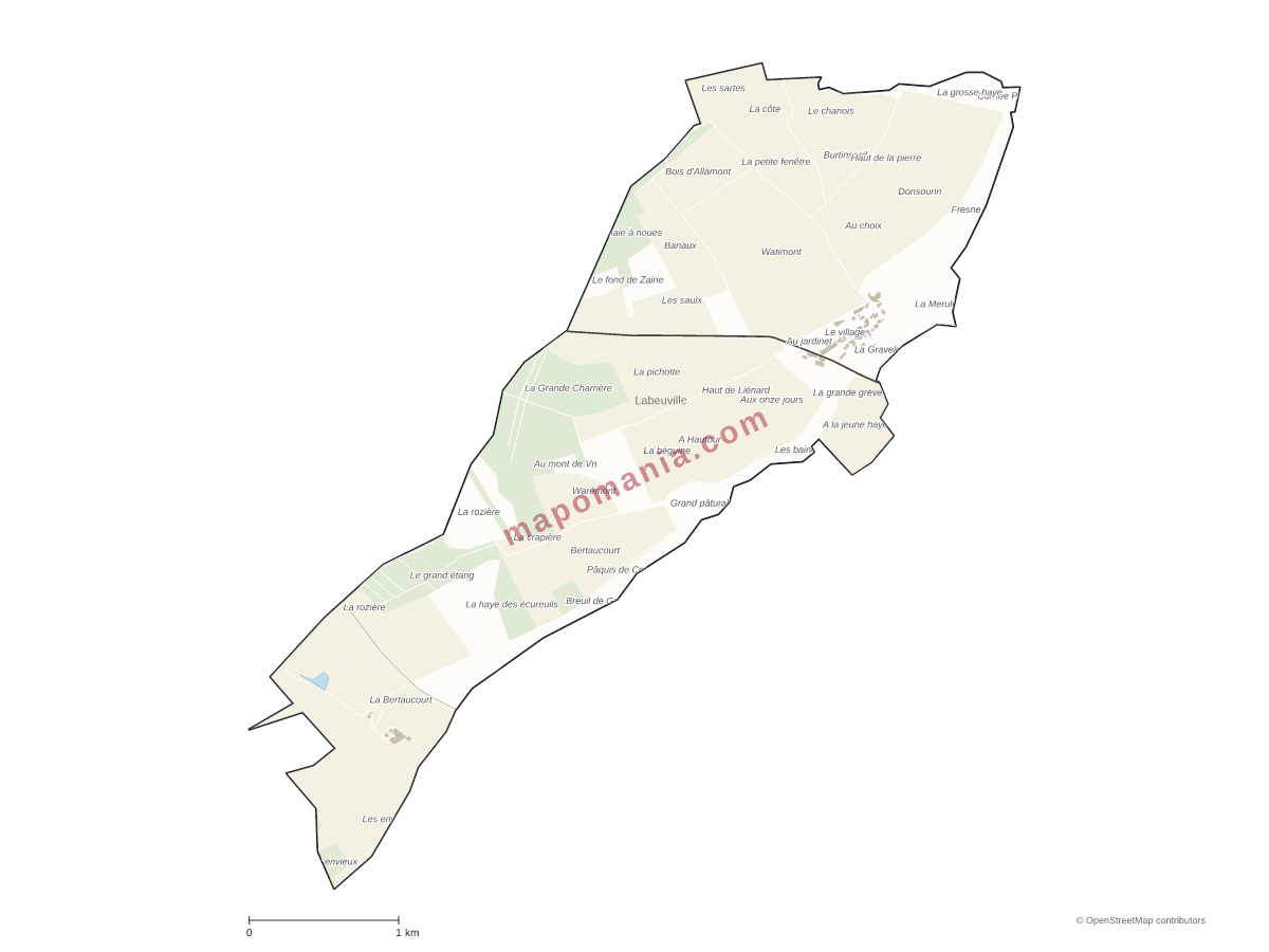 Carte de Labeuville à personnaliser