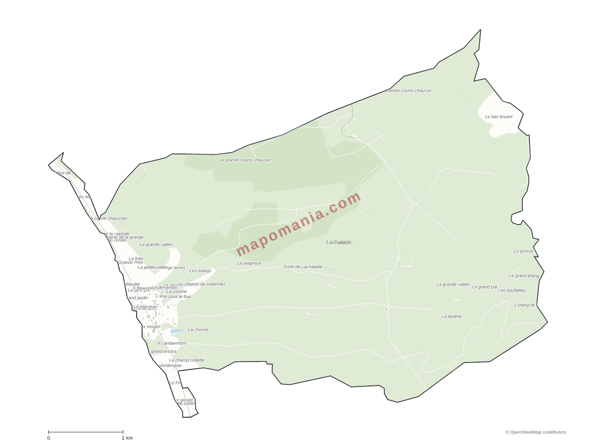 Carte de Lachalade à personnaliser