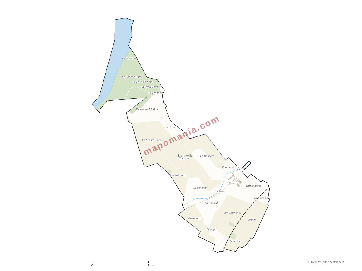 Carte de Lahayville à personnaliser