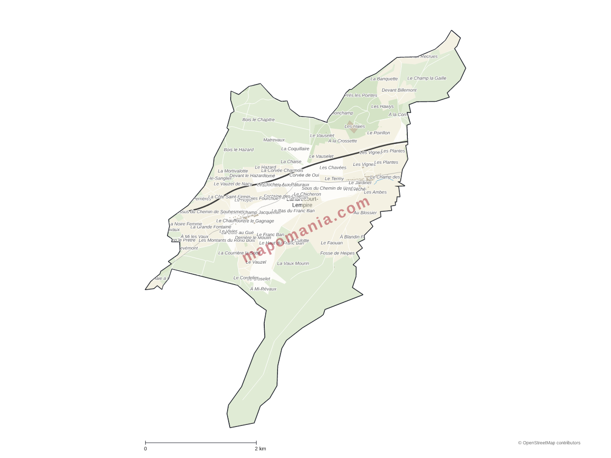 Carte de Landrecourt-Lempire à personnaliser