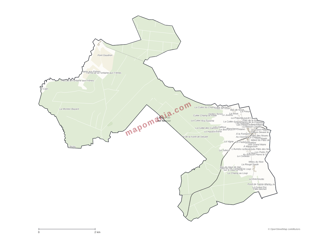 Carte de Laneuville-sur-Meuse à personnaliser