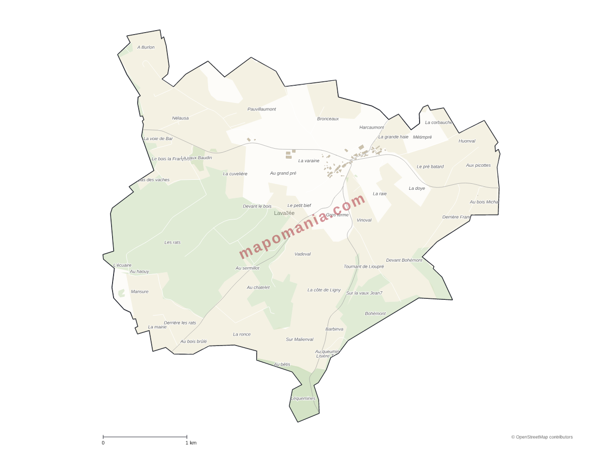 Carte de Lavallée à personnaliser