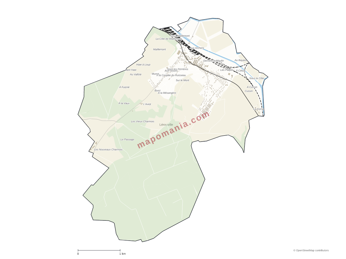 Carte de Lérouville à personnaliser