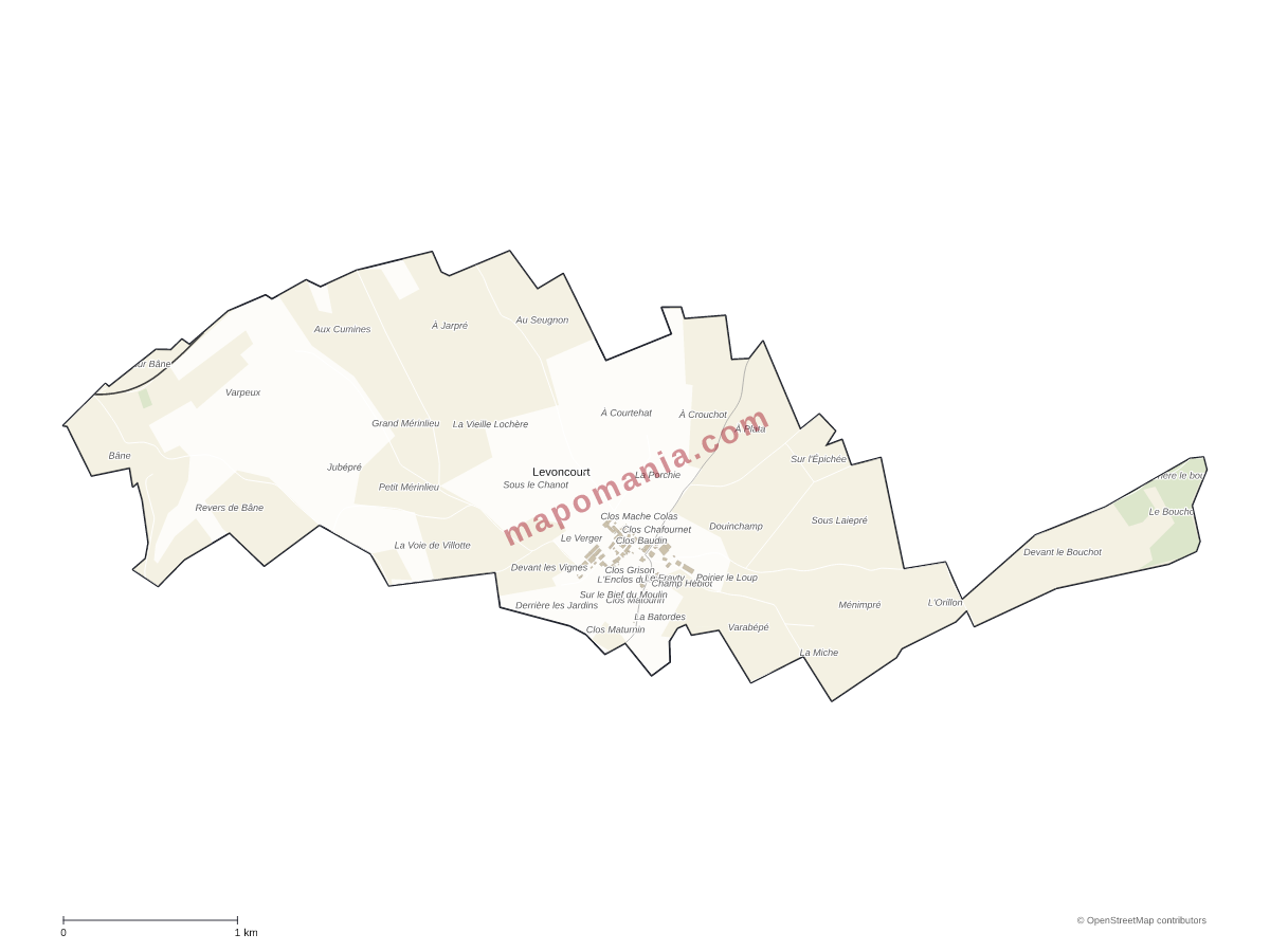 Carte de Levoncourt à personnaliser