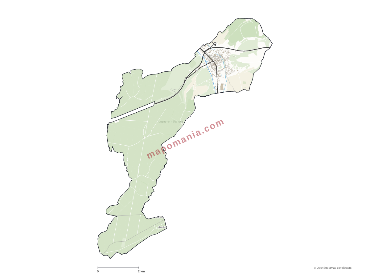 Carte de Ligny-en-Barrois à personnaliser