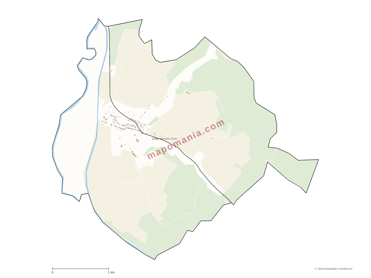 Carte de Liny-devant-Dun à personnaliser