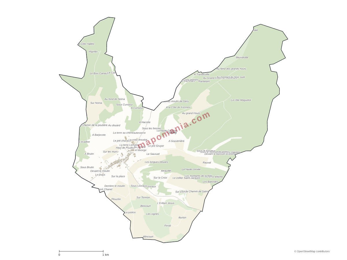 Carte de Loisey à personnaliser