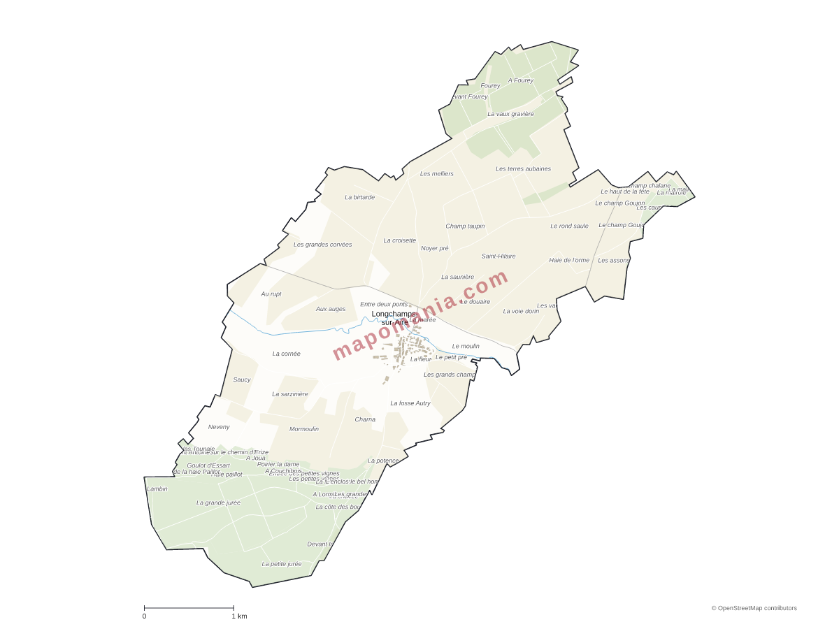 Carte de Longchamps-sur-Aire à personnaliser