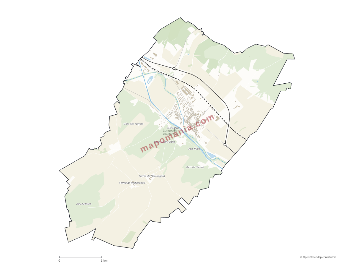 Carte de Longeville-en-Barrois à personnaliser