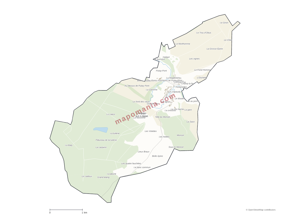 Carte de Louppy-sur-Loison à personnaliser