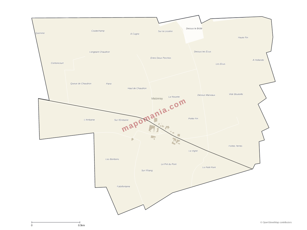 Carte de Maizeray à personnaliser