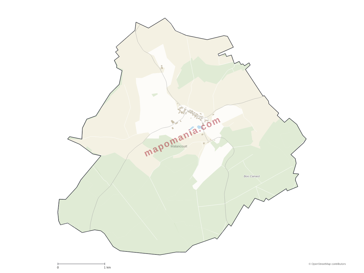 Carte de Malancourt à personnaliser
