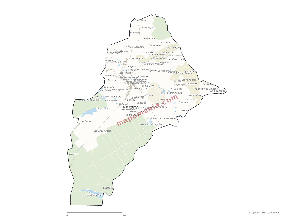 Carte de Mangiennes à personnaliser