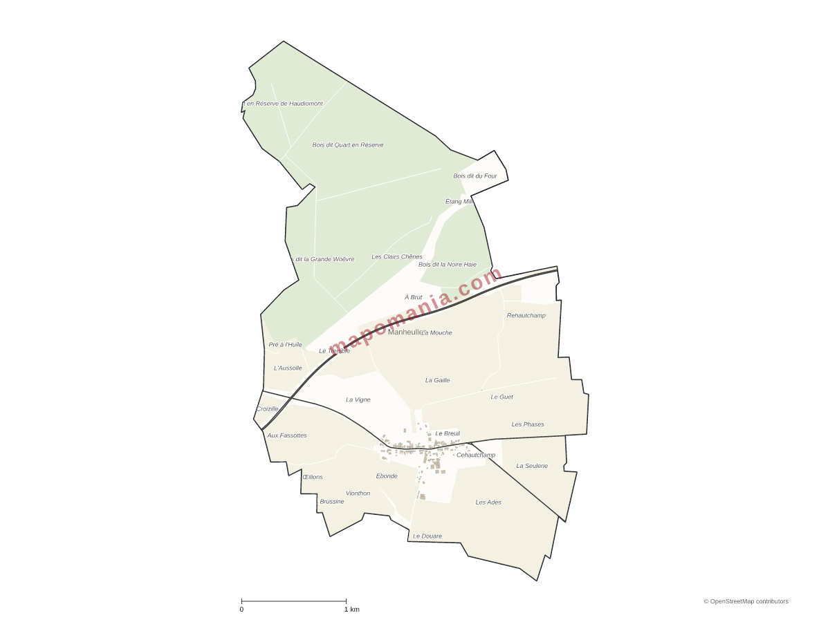 Carte de Manheulles à personnaliser